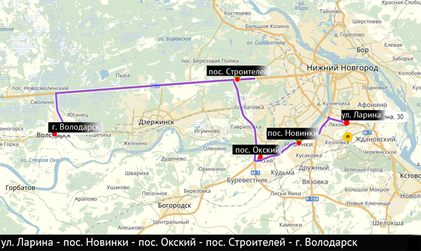 Схема проезда Нижний Новгород - Володарск